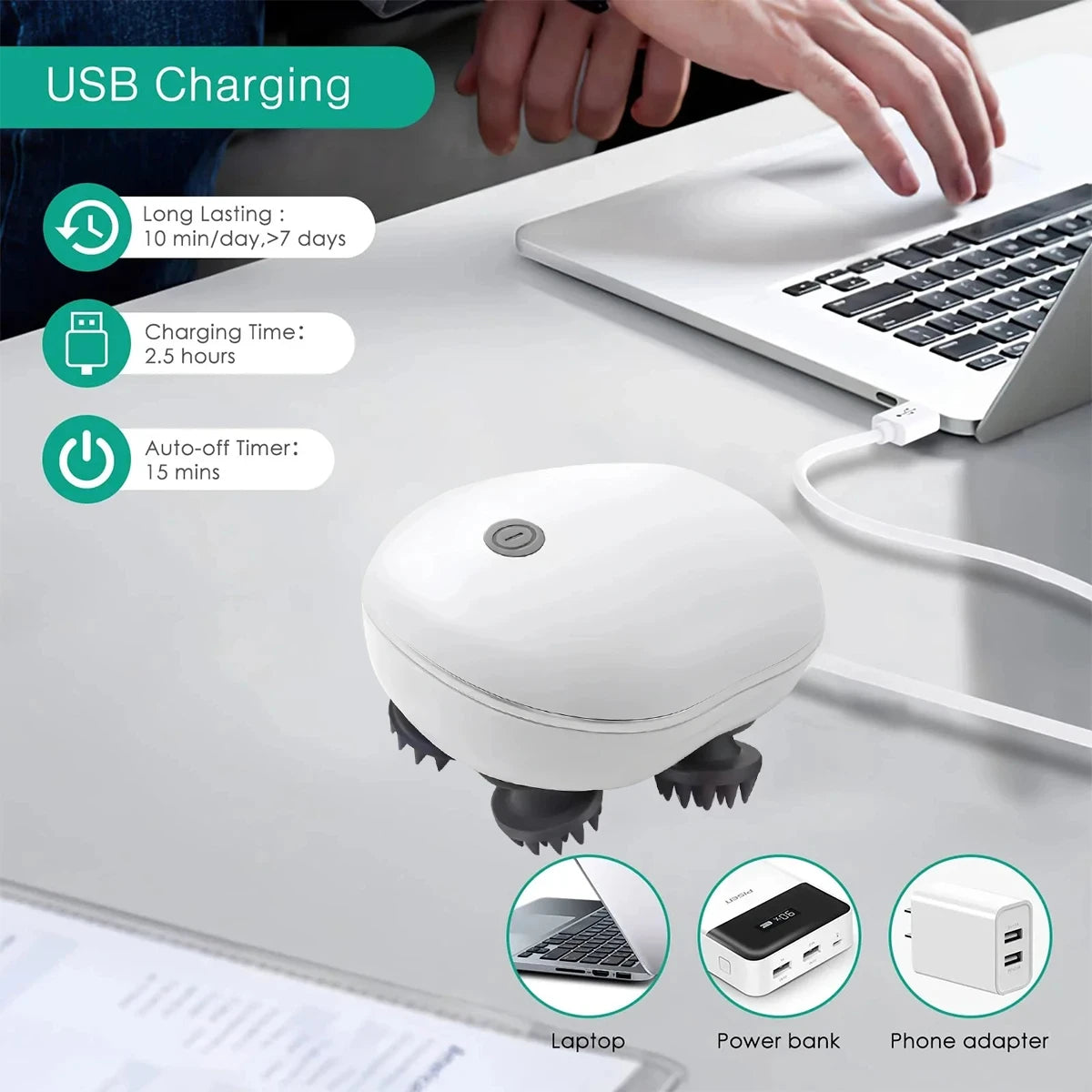 Electric Adjustable Speed Scalp Massager